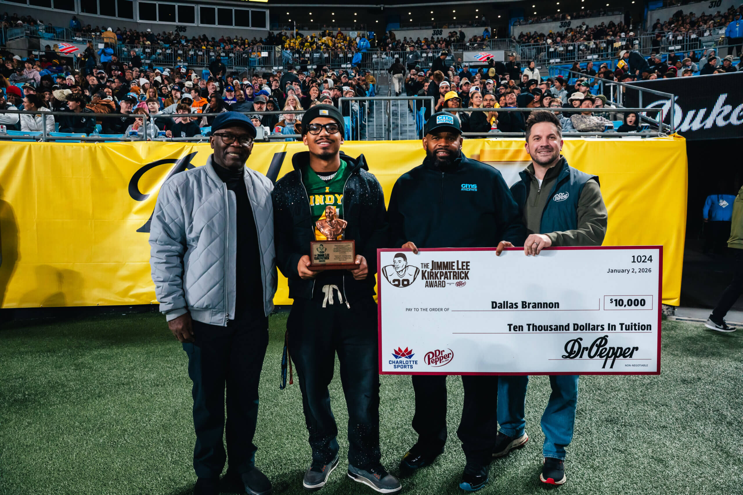 Dallas Brannon wins Jimmie Lee Kirkpatrick Award at 24th Annual Duke’s Mayo Bowl